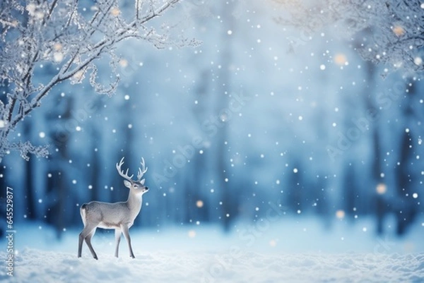 Obraz Winter natural snowy background as copy space for text or inscription
