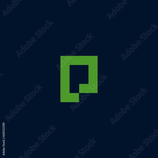 Fototapeta abstract mark letter p design vector