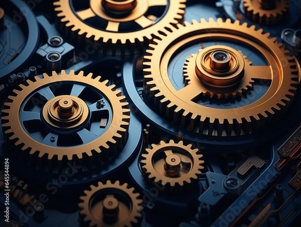 Fototapeta technology gear wheels composition background