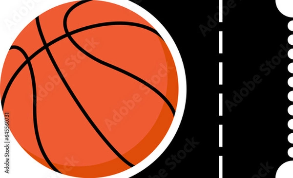 Obraz Ticket with basketball ball inside