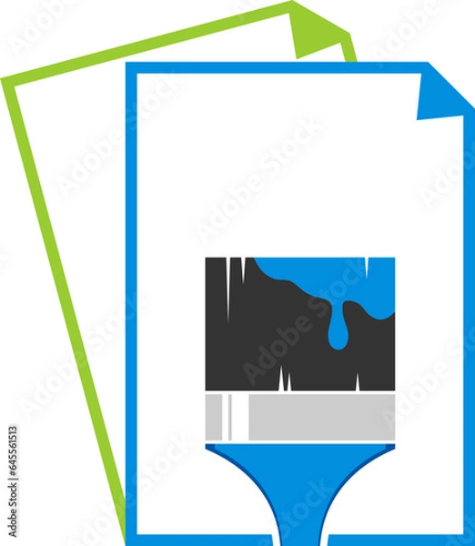 Obraz Document with paint brush inside