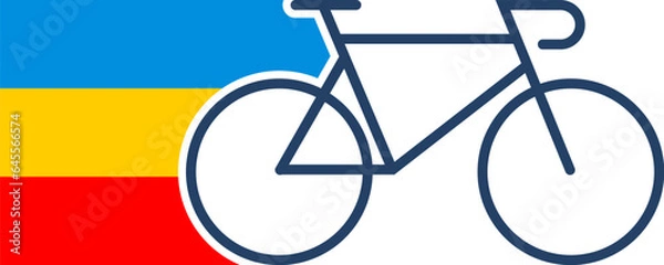 Fototapeta Simple bicycle with three color flag