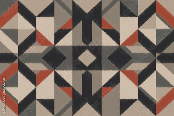 Obraz Ikat Pattern, Geometric ethnic pattern design for background or wallpaper, seamless pattern.
