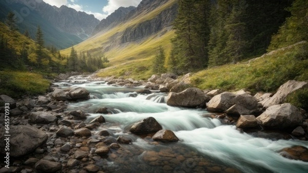 Fototapeta Peak of Serenity: A Romantic Escape for Couples, Generative AI