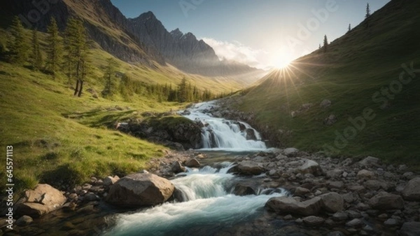 Obraz Peak of Serenity: The Ideal Location for Meditation, Generative AI