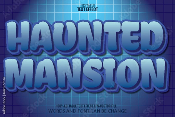 Obraz Haunted Mansion Editable Text Effect Cartoon Style