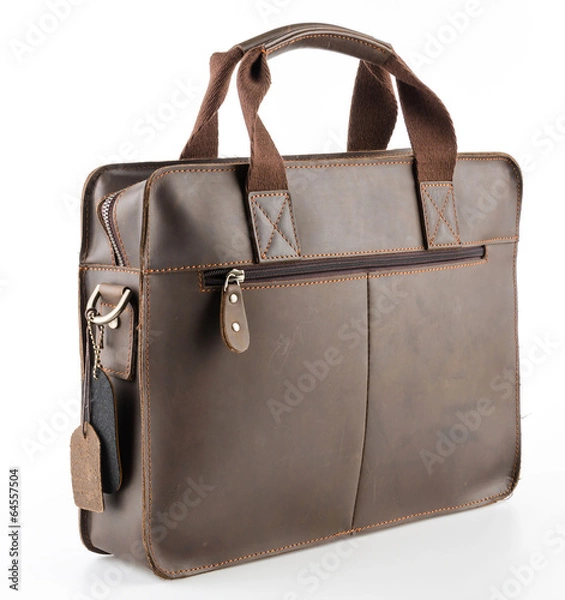 Obraz Leather bag isolated on white background