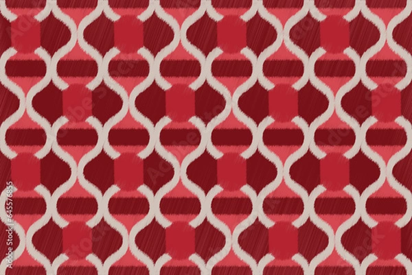 Obraz Ikat Pattern, Geometric ethnic pattern design for background or wallpaper, seamless pattern.