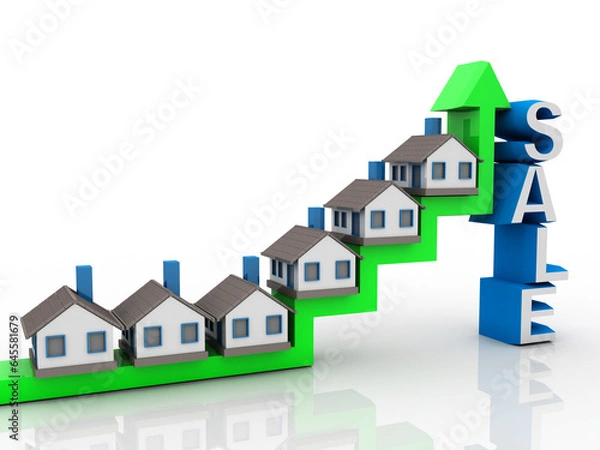 Fototapeta 3D rendering Concept of house for sale