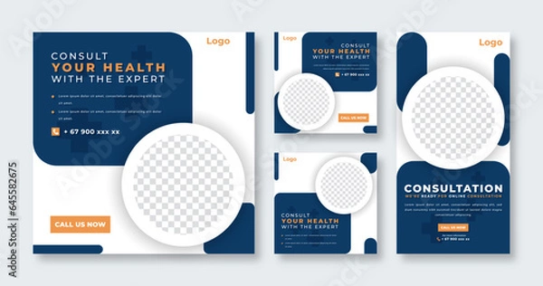 Fototapeta Medical Social Media Post for Online Marketing Promotion Banner, Story and Web Internet Ads Flyer