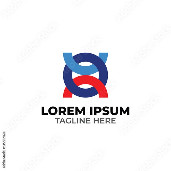 Obraz Circle logo with thick interlocking lines