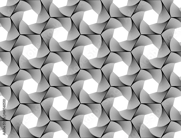 Fototapeta Design seamless monochrome hexagon geometric pattern