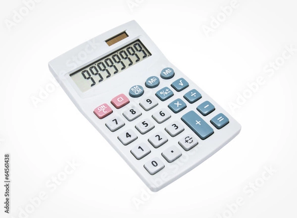 Fototapeta calculator isolate on the white background