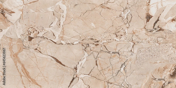 Fototapeta Real natural marble stone texture and surface background. Natural breccia marbel tiles for ceramic wall and floor, Emperador premium glossy granite slab stone