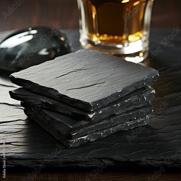 Obraz Slate Coasters - Blank Mockups