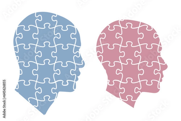 Fototapeta ジグソーパズルの男女