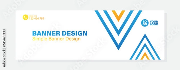 Fototapeta Vector gradient design minimal banner template banner for business company