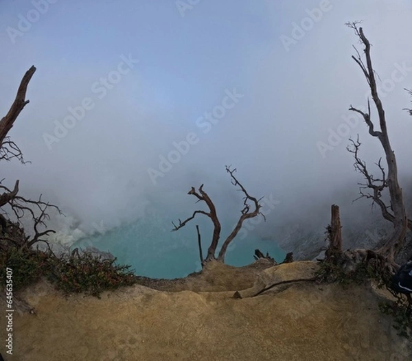 Obraz インドネシア　ジャワ島、ブロモ山　火口湖