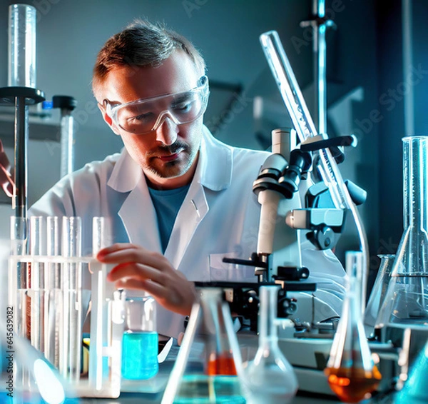 Fototapeta scientist working in laboratory
