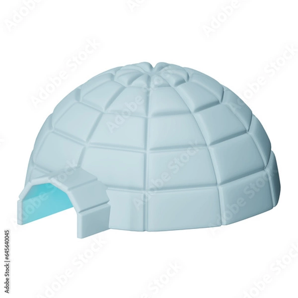 Fototapeta Igloo 3d rendering isometric icon.