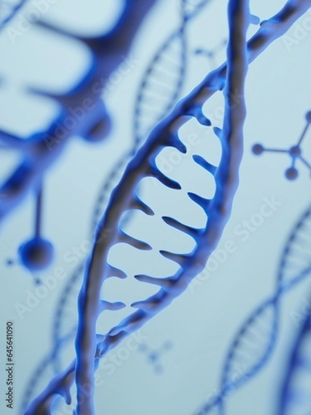 Fototapeta 3D illustration. DNA structure. Medical science background.