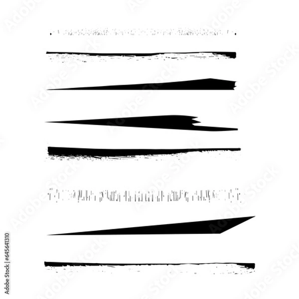 Obraz Set of hand drawn grunge strokes. Artistic brushes. Vector illustration