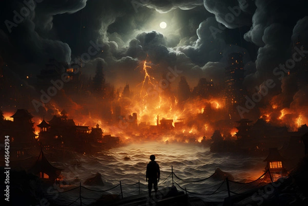 Obraz This soundscape creates a sense of unease or anxiety, to reflect the feeling of living in a world that is increasingly divided. 