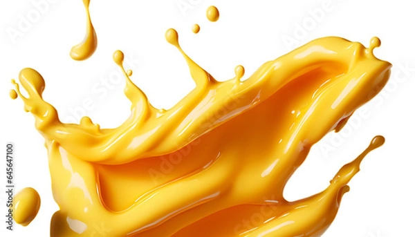 Fototapeta Cheese sauce splashing in the air Isolated on white background 