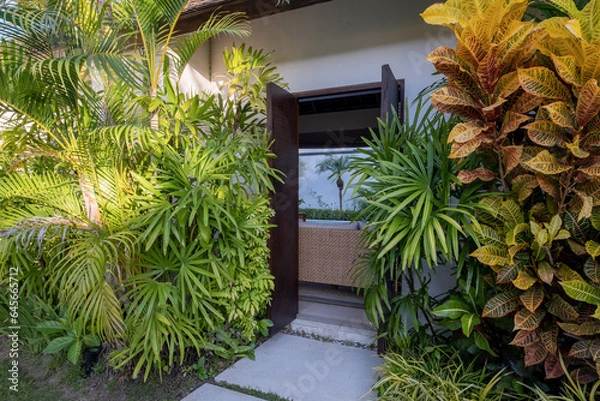 Fototapeta villa interior exterior architecture house with swimming pool