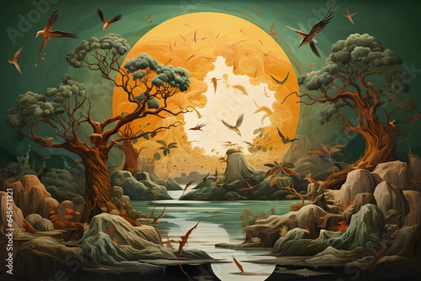 Obraz This artwork offers a glimpse into your artistic soul, beautifully expressed through digital artistry.
