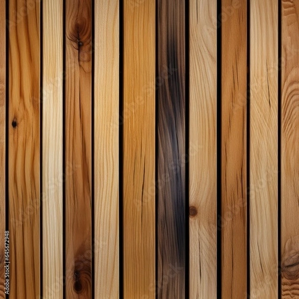 Fototapeta Wooden slats texture seamless pattern, Generative AI