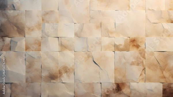 Fototapeta a wall with many squares of marble. suitable for use in interior design, architecture, or any project that requires a luxurious and elegant aesthetic.