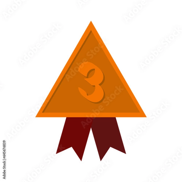 Obraz Third Place Bronze Medal Red Ribbon Basic Shape
