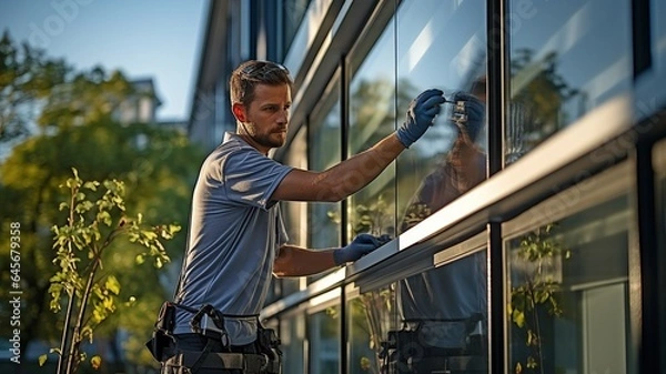 Obraz a manager of a company dozing off at his desk..