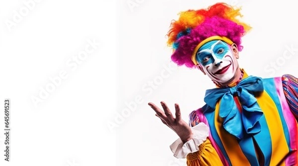 Fototapeta clown with blank sign