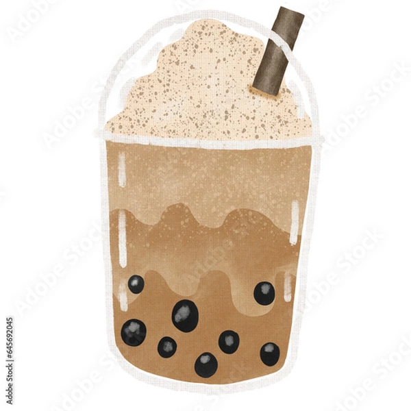 Fototapeta Coffee bubble milk tea