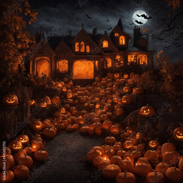 Obraz ハロウィン　たくさんのカボチャ