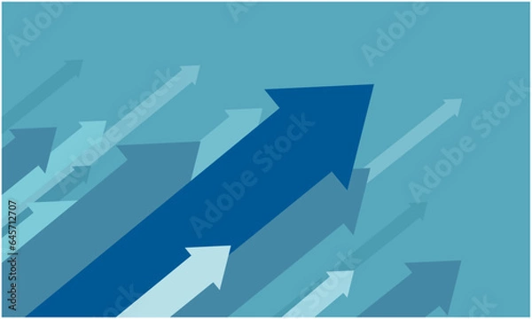 Obraz Rising financial economic costs blue arrows vector pattern copy space
