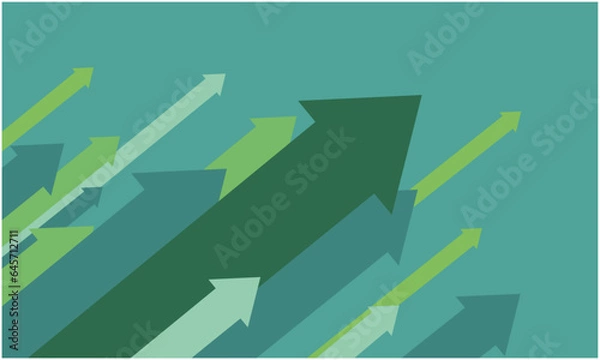 Obraz Rising financial economic costs green arrows vector pattern copy space
