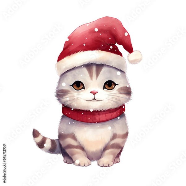 Obraz Cat with santa hat