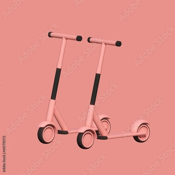 Obraz kid scooter icon isolated 3d render illustration