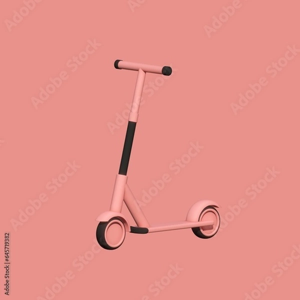 Obraz kid scooter icon isolated 3d render illustration