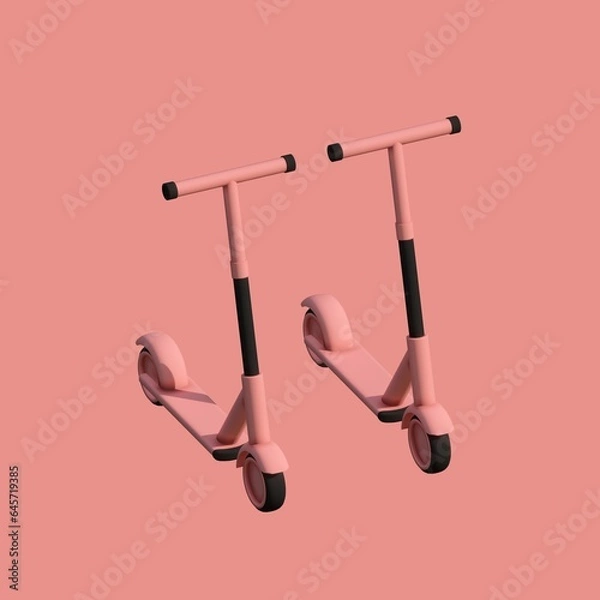 Obraz kid scooter icon isolated 3d render illustration