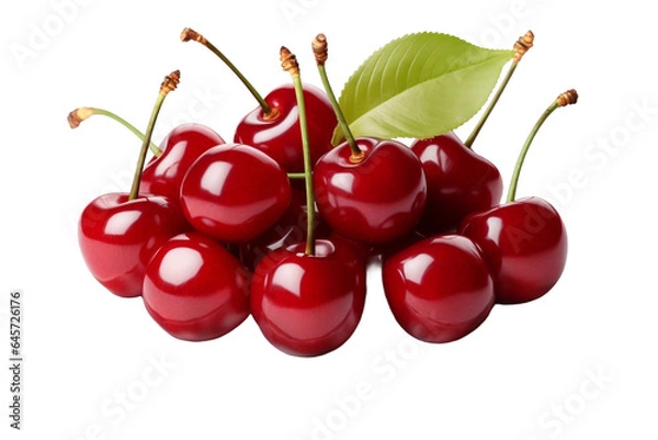 Obraz cherries on white background