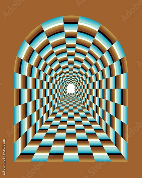 Fototapeta Abstract illusion of tunnel effect abstract.