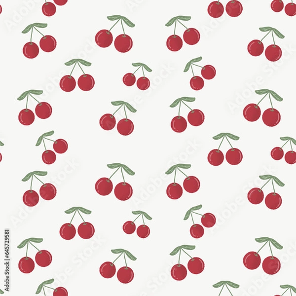 Fototapeta seamless pattern with cherry