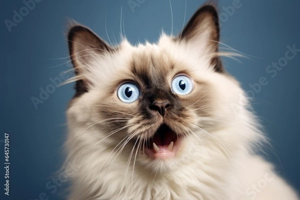 Obraz surprised looking ragdoll cat