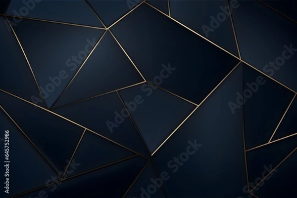 Fototapeta Abstract low polygon pattern on navy blue background.
