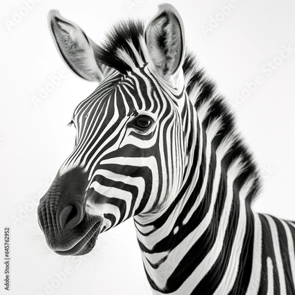 Fototapeta zebra isolated on a white background