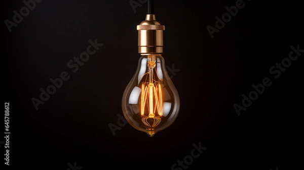 Fototapeta light bulb on black background